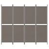 vidaXL Romdeler 4 paneler antrasitt 200x180 cm stoff