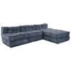 vidaXL Modulsofa Geometrisk 4 pcs Indigo 70 x 70 x 56 cm stoff