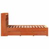 vidaXL Seng med bokhylle uten madrass voksbrun 100x200 cm heltre furu