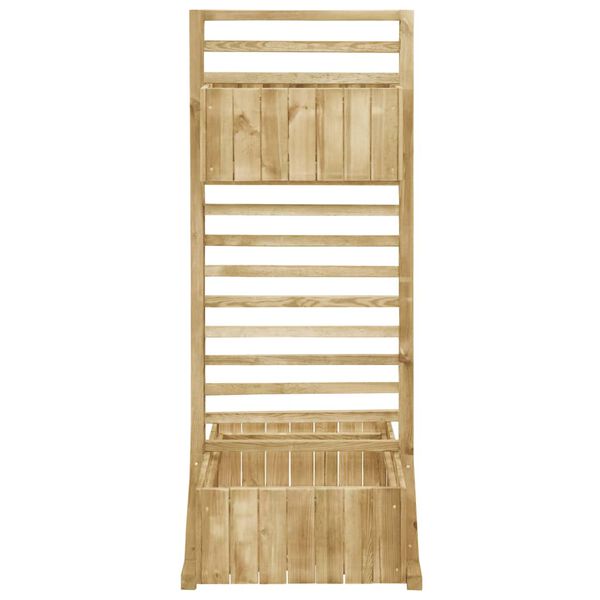 vidaXL Blomsterkasse med espalier impregnert furu