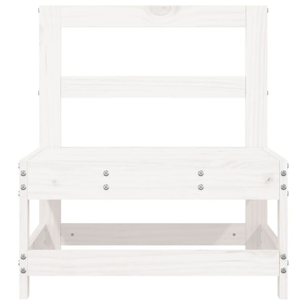 vidaXL Utend&oslash;rs midtsofaer 2 stk hvit heltre furu