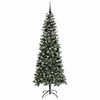 vidaXL Kunstig juletre med 300 LED gr&oslash;nn 210 cm PVC og plast og st&aring;l
