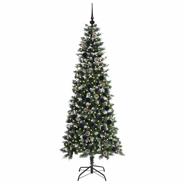 vidaXL Kunstig juletre med 300 LED gr&oslash;nn 210 cm PVC og plast og st&aring;l