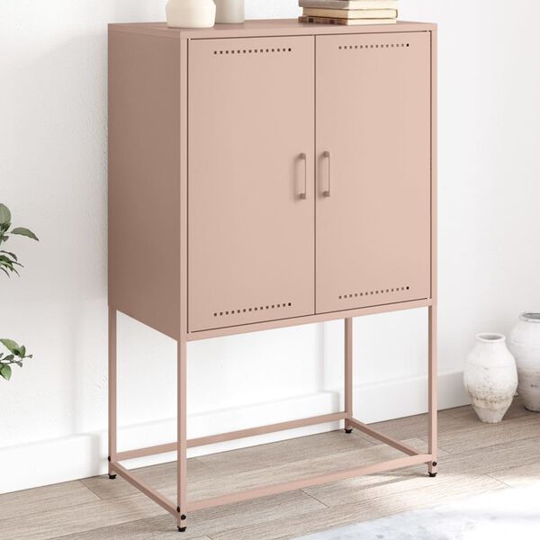 vidaXL Highboard rosa 68,5x38,5x107 cm stål