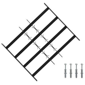 vidaXL Sikkerhetsgitter for vinduer med 4 tverrbjelker 3 pcs 43-74 cm