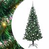 vidaXL Kunstig Forh&aring;ndsopplyst Juletre gr&oslash;nn 210 cm PVC og metall