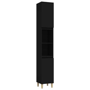 vidaXL Baderomsskap svart 30x30x190 cm konstruert tre