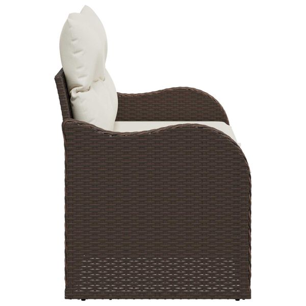 vidaXL Hagemøbelsofa med pute Brun 121 x 62 x 69cm polyrotting