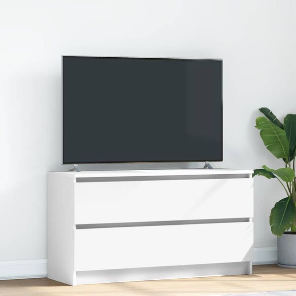 vidaXL TV-benk hvit 100x35x54 cm konstruert tre