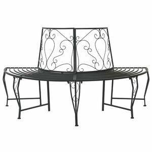 vidaXL Trebens 4-Antall seter 160 x 80 x 89 cm St&aring;l Svart halvrund