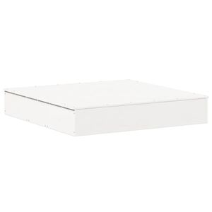vidaXL Sandkasse med lokk hvit 111x111x19,5 cm heltre furu