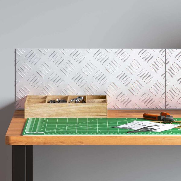 vidaXL Trinn Rektangul&aelig;r 2 pcs s&oslash;lv 50 x 20 cm Aluminium