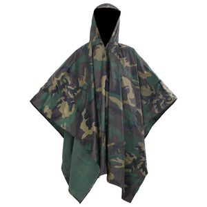 Vanntett milit&aelig;r regnponcho for camping/fotturer, kamuflasje