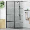 vidaXL Walk-in Dusjvegg Svart 140 x 195 cm herdet glass
