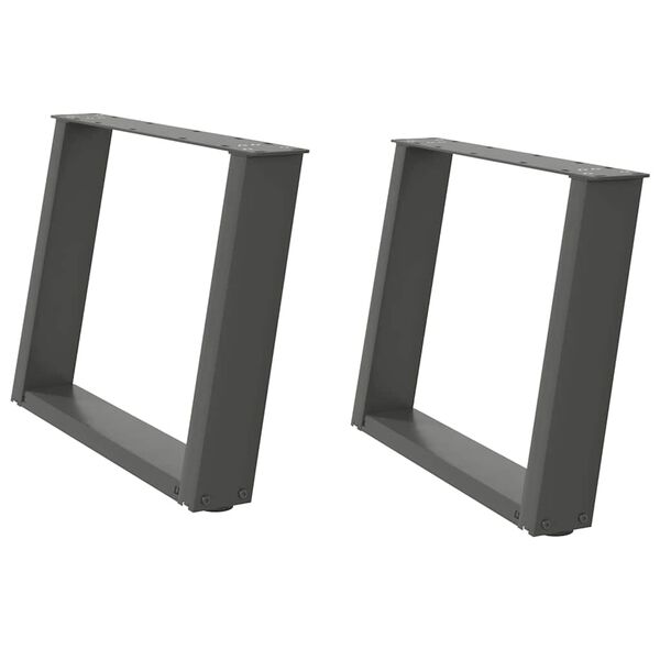 vidaXL Salongbordben U-formet 2 stk antrasitt 70 x (42-43) cm st&aring;l