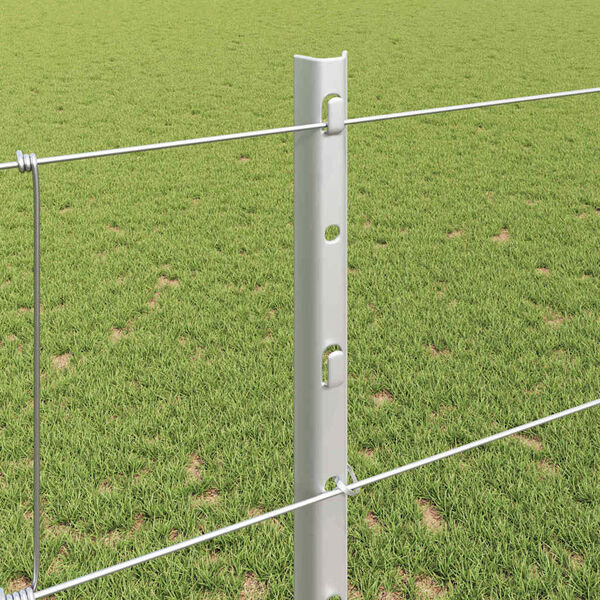 vidaXL Gjerde med stolpe s&oslash;lv 1,2 x 50 m St&aring;l