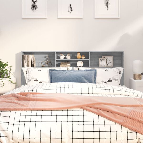 vidaXL Sengegavlskap grå sonoma 180x19x103,5 cm