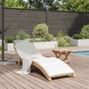 vidaXL Solstol med pute Kremhvit 188 x 55 x 59 cm Heltre teak