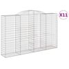 vidaXL Gabionkurver buede 11 stk 300x50x180/200 cm galvanisert jern