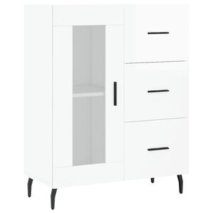 vidaXL Skjenk h&oslash;yglans hvit 69,5x34x90 cm konstruert tre
