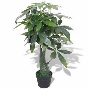vidaXL Kunstig pachira med potte 85 cm gr&oslash;nn