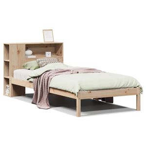 vidaXL Seng med bokhylle uten madrass 75x190 cm heltre furu