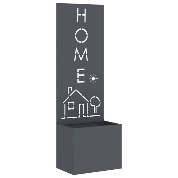 vidaXL Hageprivat skjerm Fretwork Antrasitt 50 x 140 cm Kaldvalsest&aring;l