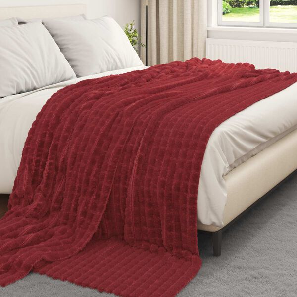 vidaXL Kastteppe Bordeaux R&oslash;d 240 x 220 cm Fleece