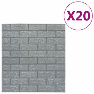 vidaXL 3D-tapet murstein selvklebende 20 stk antrasitt
