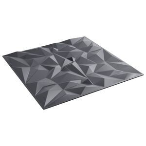 vidaXL Veggpaneler 12 stk. 50 x 50 cm Amethyst Gr&aring; XPS Skum