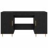vidaXL Skrivebord med hylle Svart eik 140 x 50 x 75 cm Konstruert tre