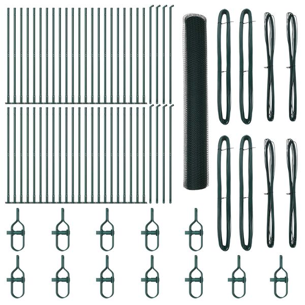 vidaXL Gjerdep&aring;le gr&oslash;nn 100 x 1,2 m (13 mm maske) St&aring;l og PVC