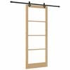 vidaXL Skyved&oslash;r Naturlig 93 x 232 cm Massivt furutre og glass