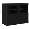 vidaXL LED sideboard 2 pcs Svart Eik 41 x 37 x 67 cm Konstruert tre