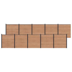 vidaXL Gjerdeplate 10 pcs WPC og Aluminium Brun