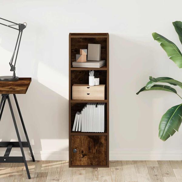 vidaXL Bokhylle røkt eik 31x24x102 cm konstruert tre