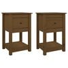 vidaXL Nattbord 2 stk honningbrun 40x35x61 cm heltre furu