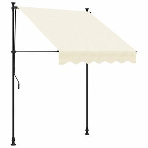 vidaXL Uttrekkbar markise kremhvit 200x115 cm stoff og st&aring;l