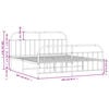 vidaXL Sengeramme i metall uten madrass med fotgavl svart 160x200 cm
