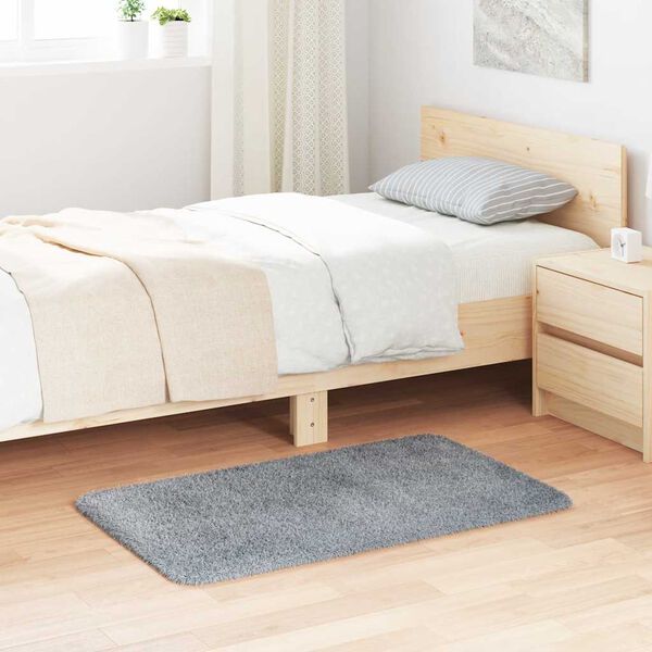 vidaXL Flossteppe med lang luv NAVARRA lysegr&aring; 60x100 cm polyester