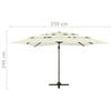vidaXL Hageparasoll med aluminiumsstang 4 niv&aring;er sand 250x250 cm
