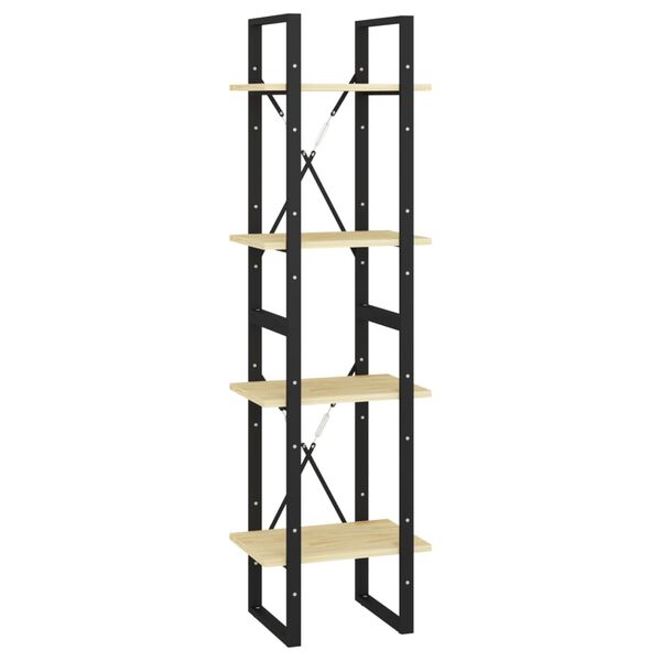 vidaXL Bokhylle 4 nivåer 40x30x140 cm heltre furu