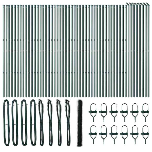 vidaXL Gjerdep&aring;le gr&oslash;nn 100 x 1,5 m (36 mm nett) St&aring;l og PVC