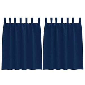 vidaXL M&oslash;rkleggende Gardiner med Ringer 2 pcs M&oslash;rkebl&aring; 140 x 140 cm