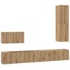 vidaXL Vegghylle for TV Veggmontert 4 pcs Artisan Eik Konstruert tre