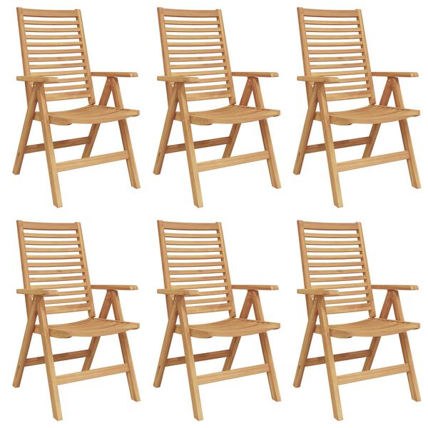 vidaXL Hage Stol 6 pcs Brun 52 x 64.5 x 108 cm Heltre teak