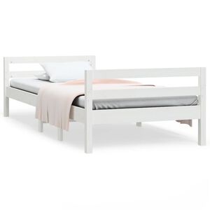 vidaXL Sengeramme uten madrass hvit 90x190 cm heltre furu
