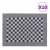 vidaXL Kj&oslash;kkenh&aring;ndkl&aelig;r 10 stk bl&aring; og hvit 50x70 cm bomull