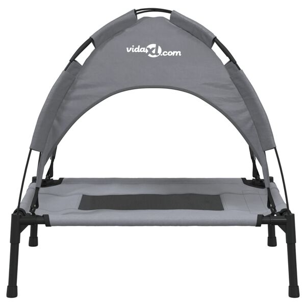 vidaXL Hundeseng med kalesje antrasitt oxfordstoff og st&aring;l