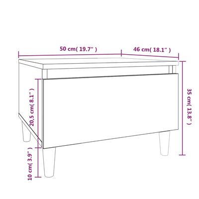 vidaXL Sidebord grå sonoma 50x46x35 cm konstruert tre